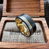 Offset Grooved Brushed Finish 6/8MM Men Women Tungsten Carbide Wedding Rings