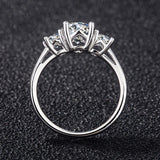 Double Halo 18KGP 3 Stone 1.0CT 6.5mm Engagement&Wedding Moissanite Diamonds Rings for Women Silver Fine Jewellery