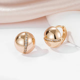 14 Karat Gold Filled Glossy AAA Zircon Diamonds Ball Stylish Earrings For Women