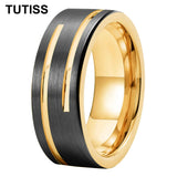 Special Groove Finish 8mm Two Colours Cool Men Women Tungsten Rings Comfort Fit