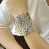 Luxury Sparkling Rhinestones Alloy Cuff Bracelets Big Bangles for Women - Charming Party Statement Jewellery