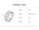 Elegant Multi-layer Sparkling AAAA Lab Created Diamonds 925 Sterling Silver Ring