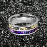 Orion Nebula and Meteorite Gold Foil Inlay 8MM Tungsten Carbide Rings