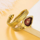 Luxury Brand Selection Snake Shape CZ Diamonds Iced Out Analog Quartz Watches