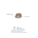 18K Gold Plated Distinctive Stainless Steel Metal Four Finger Stacking Trendy Unusual Ring