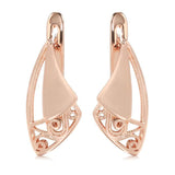 New Luxury Rolled Rose Gold of 14-Karat Purity Vintage Style Geometric Earrings - Trendy Exquisite Jewellery