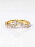 Terrific Round VVS1 D Colour Moissanite Diamond V-shaped Ring Fine Jewelry