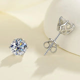 Classic Bird's Nest Moissanite Diamonds Stud 925 sterling silver plated Earrings