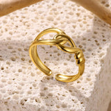 New In Stainless Steel 14K Gold Colour Rings For Women and Girls - Ideal Trendy Fashion Rings, Ideal Gifts - The Jewellery Supermarket