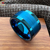 Polished Brushed Flat 10MM 12MM Classic Tungsten Men Women Wedding Ring Comfort Fit