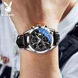 Original Luxury Brand Men's Leather Strap Quartz Watch High Quality Business Wristwatch Trendy Men's Watch