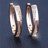 Latest Fashion Charming Filled 14K Rose Gold AAA Zircon Diamonds Hoop Earrings - Fine Jewellery For Women