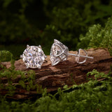 Fabulous 0.5-3CT Moissanite Diamonds Sterling Silver Stud Earrings for Women Men