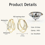 Exquisite Multilayer Circle Bling Moissanite Diamonds Earrings For Women - Silver Huggies Hoop Earrings Fine Jewellery - The Jewellery Supermarket