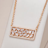 Marvelous Square 14K Filled Rose Gold AAA Zircon Diamonds Necklace - Fashion High Quality Daily Fine Jewellery