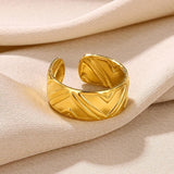 New In Stainless Steel 14K Gold Colour Rings For Women and Girls - Ideal Trendy Fashion Rings, Ideal Gifts - The Jewellery Supermarket