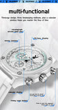 PLAYBOY Top Brand Original Luxury Waterproof Silicone Strap Calendar Luminous Fashion Quartz Men's Wrist Watches