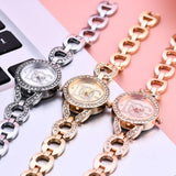 New Luxury Famous Brand Golden Skeleton Stainless Steel CZ Diamonds Waterproof Quartz Ladies Bracelet Watches - The Jewellery Supermarket