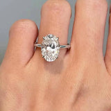 Luxury 4.5CT Oval Cut VVS1 D Colour Moissanite Diamond Silver Engagement Ring
