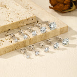 925 Sterling Silver Simple Round Ear Stud Sparkling D Colour Moissanite Stud Earrings