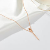 Charming Matchstick 14K Filled Rose Gold AAA White or Red Zircon Full Paved Luxury Party Jewellery Necklace