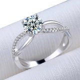Cross Hollow D Colour VVS Moissanite Diamond Solitaire Rings For Women Wedding Engagement S925 Silver Jewellery