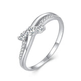 Selection of Stackable Shiny AAAA Lab Created Diamonds Fashion 925 Silver Rings
