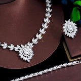 New 4pcs Elegant Marquise Cut AAA Cubic Zirconia Diamonds Bridal Wedding Dinner Jewellery Set for Women - The Jewellery Supermarket