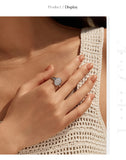Luxury Button Sparkling Moissanite 925 Sterling Sliver Wedding Rings Fine Jewellery
