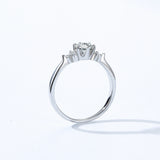 Exquisite Sterling Silver Round Clear AAAA Lab Created Diamond Solitaire Ring