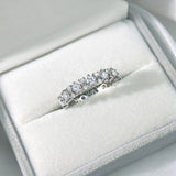 Fine 1.56CTTW VVS1 D Colour Moissanite Diamonds Full Eternity Wedding Silver Ring