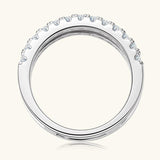GRA Certified Double-Row Half Eternity Moissanite Diamonds Wedding Engagement Rings Sterling Silver Fine Jewellery