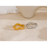 18K Gold Plated High Quality Stainless Steel Twisted Round Simple Daily Ring