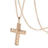 Trendy Luxury 14K Filled Rose Gold AAA Zircon Diamonds  Jesus Cross Necklace - Fine Jewellery