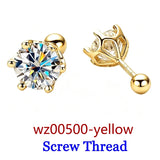 Premium 0.5-2ct Moissanite Diamonds Sterling Silver Stud Earrings for Men Women