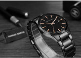 New Top Brand Luxury Calendar Stainless Steel Quartz Fashion Business Black Waterproof Mens Watches - The Jewellery Supermarket