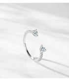 Sparkling Pear-Shaped AAAA Lab Created Diamond 925 Sterling Silver Ring