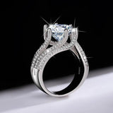 5 Carat Moissanite Eternity Ring - Fashion Trend Temperament Design Light Luxury Niche 925 Sterling Silver Jewellery