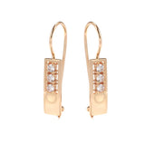 14K Rolled Gold Piercing Glossy AAA Zircon Diamonds Hang String Earrings Unusual Jewellery