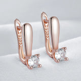 14 Karat Rolled Gold Shiny AAA Zircon Diamonds Fashion Luxury Drop Earrings