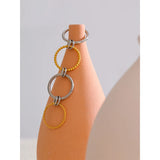 18K Gold Plated Distinctive Stainless Steel Metal Four Finger Stacking Trendy Unusual Ring