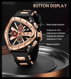 Top Fashion Triangle Chronograph Military Sport Army Mens Watches Luxury Waterproof Quartz Wristwatches