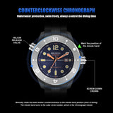 New Professional Dive Sport Mechanical Watches 316L Stainless Steel Sapphire Crystal 50Bar Auto Date Wristwatches