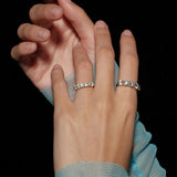 Terrific 3mm 4mm Moissanite Half Eternity Band 5-stone 7-stone Silver Wedding Rings