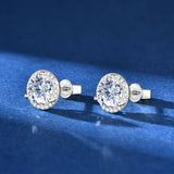 Sparkling 0.5-1-2 Carat Moissanite Diamonds Unisex Silver Stud Earrings