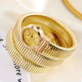 Elegant Snake Design Luxury Ladies Stainless Steel Band Zircon Diamonds Quartz, Rose Gold Silver Plated Wristwatches