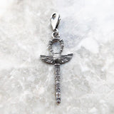 New Cross of Life Ankh with Scarab Charm Style Vintage Gift In 925 Sterling Silver Jewellery for Women and Men - The Jewellery Supermarket