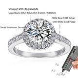 Dazzling 2ct Moissanite Diamonds Halo Engagement Wedding Rings For Women Silver Fine Jewellery with certificate