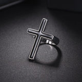 Vintage Black Cross Ring for Women - Gothic Punk Steampunk Jesus Men's Ring Party Fashion Male Jewellery - The Jewellery Supermarket