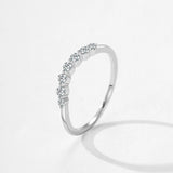 Simple Line Design 925 Sterling Silver Sparkling AAAA Lab Created Diamond Ring